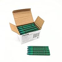 Bulk Wrapped Crayons Box of 52 (GREEN) for Crafting, Parties, Kids - Paper Wrapped - Safety Tested Compliant with ASTM D-4236