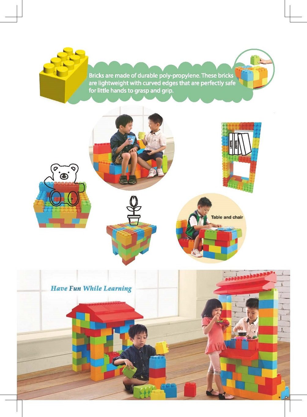 MassBricks Jumbo Plastic Building Blocks - 86 Pieces Giant Toddler Bricks Kids, Boys, Girls Age 1 - 8 Play Large Educational, Construction, Stacking Toys BPA Free Storage bin for (1 Pack)