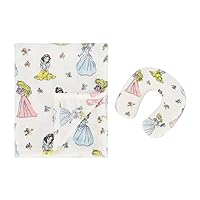 Luxurious Disney Baby Blanket, Ultra-Soft and Plush Microfiber Newborn Throw, Measures 30x36 inches, Includes Matching Infant Neck Pillow for Car Seat and Travel