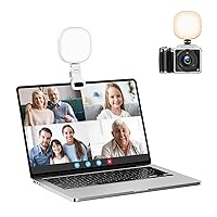 ATUMTEK LED Video Light Camera Light, Mini Selfie Light, Rechargeable Clip-on Light for Laptop, Tablet and Computer, Dimmable Fill Lamp for Conference/Zoom Call/Photography/Makeup/Picture, White