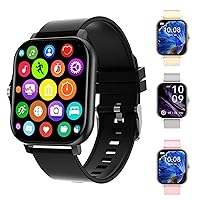 Smart Watch with Calling for Kids Women Men Girls Boys, Multifunction Waterproof Smart Watches with Bluetooth for Making Phone Calls (Black)