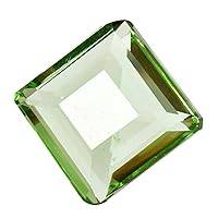 REAL-GEMS Birthstone Green Amethyst 62.00 Ct. Translucent Amethyst Square Cut Green Amethyst Loose Stone