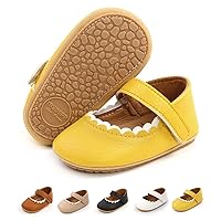 Infant Baby Girls Mary Jane Flats Anti-Slip Rubber Sole Toddler First Walkers Princess Dress Shoes Crib Shoes