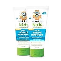 Babyganics SPF 50 Kids Sunscreen Lotion | UVA UVB Protection | Octinoxate & Oxybenzone Free | Water & Sweat Resistant, 6 Fl Oz (Pack of 2)
