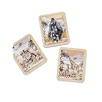 Safari Animals Jigsaw Baby Puzzle - Toddlers Wooden Toys - Wood Game Montessori - Elephant Lion Giraffe Gorilla