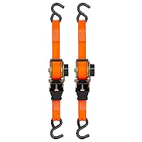 SMARTSTRAPS 10’ Retractable Ratchet Straps, 2 Pack – 3,000lb Break Strength, 1,000lb Safe Work Load — Haul Motorcycles, Boats, and Appliances with Patented Technology Heavy Duty Ratchet Straps