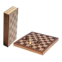 WE Games Book Style Wooden Folding Chess Set, Oak Wood Board 11 in., 2.75 in. King