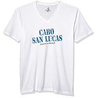 Cabo San Lucas Printed Premium Tops Fitted Sueded Short Sleeve V-Neck T-Shirt