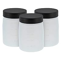 Belloccio C15 Sunless DHA Spray Tanning Solution Cups with Lids (Pack of 3) - 7 oz. Plastic Cups that Fit Belloccio Model G15 Turbine Spray Tanning Applicator Gun - Replacement Jars, Storage Bottles