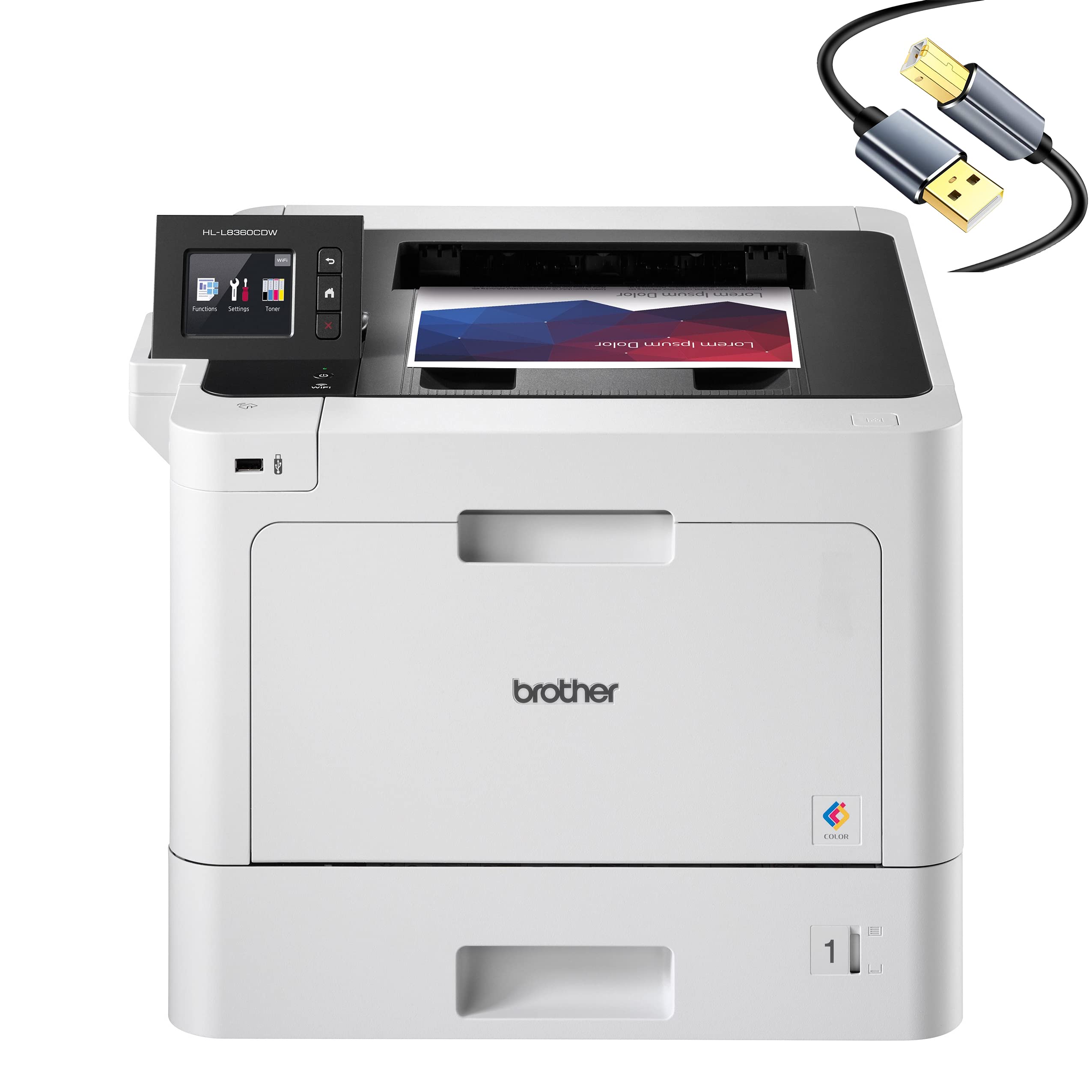 Brother HL-L8360CDWC USB & Wireless Single-Function Color Laser Printer for Home Office - Print Only - 2.7" Touchscreen, 31 ppm, 600 x 2400 dpi...