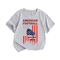 Long Sleeve Shirts for Girls Boys and Girls Tops Short Sleeved T Shirts Summer Independence Day Celebration Girls