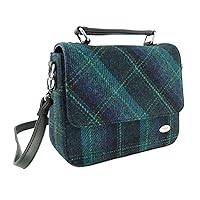 BRAW CLANS TARTANS Harris Tweed Tartan Shoulder Bag - Stylish Square Handbag with Magnetic Clasp - Scottish Heritage Item for Men and Women, Perfect for Christmas & New Year