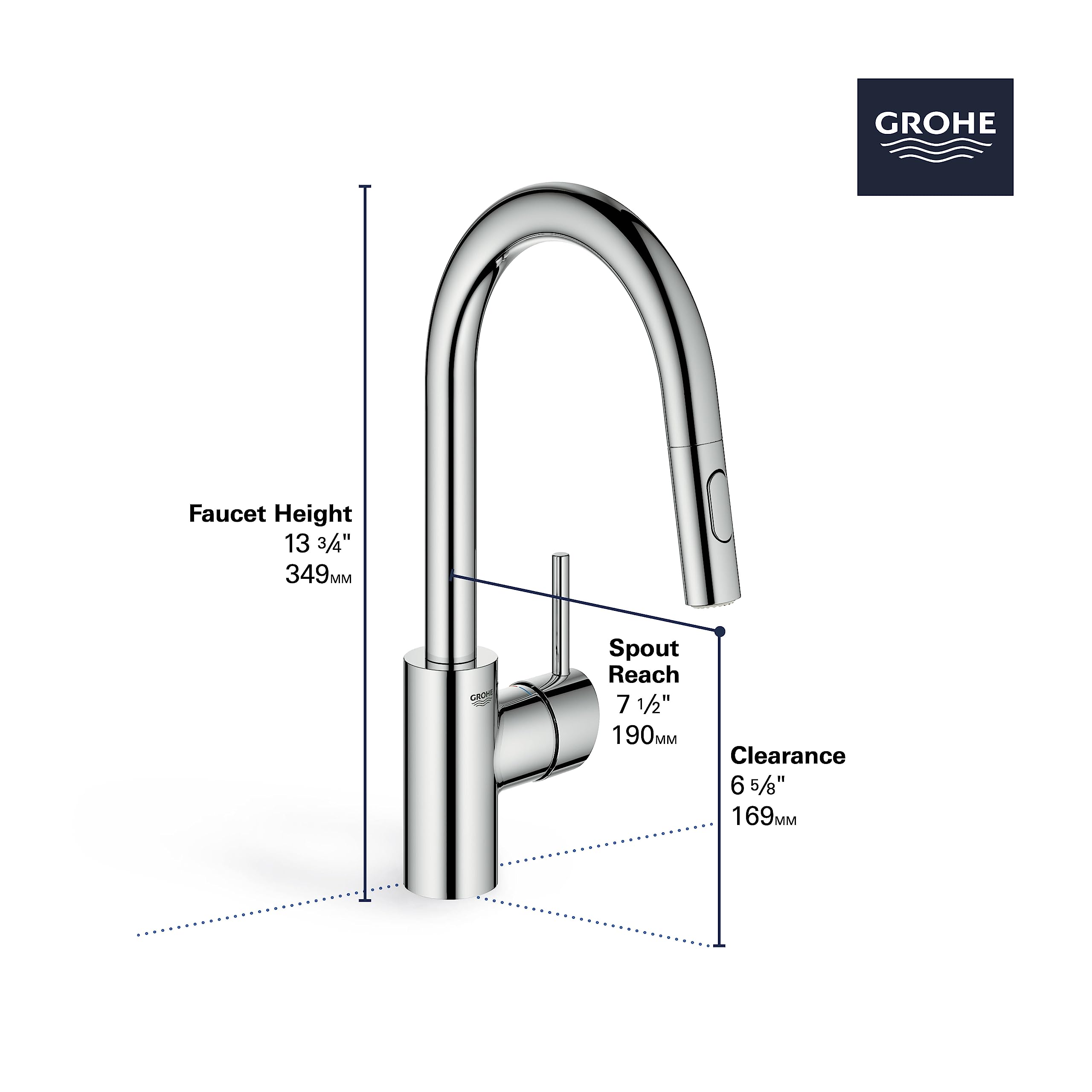 Grohe 31479DC1 Concetto Single-Handle Kitchen Faucet, SuperSteel InfinityFinish