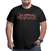 Anime The Promised Neverland Big and Tall Shirt Men's Summer Crew Neck Short Sleeve Plus Size Cotton Tees