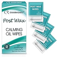 25 Pcs Post Wax Oil Wipes, Wax Remover for Skin Cleanser, After Wax Care Reduces Redness, Removes Residue, Body & Facia Post Waxing Treatment, Post Wax Care Refill Pack for All Hair Removal Products