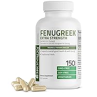 Bronson Fenugreek Seed Powder Capsules Extra Strength, Trigonella Foenum-Graecum, Non-GMO, Soy-Free, Vegetarian, 150 Capsules