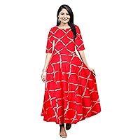 Jessica-Stuff Women Rayon Blend Stitched Anarkali Gown Wedding Dress (1249)