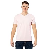 X RAY Men's Soft Cotton Solid Slim Fit Stretch Short Sleeve V-Neck T-Shirt, Fashion Casual Tee for Men
