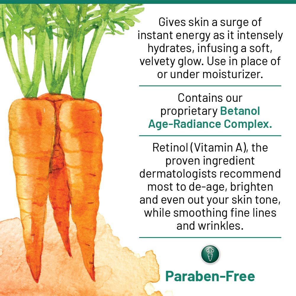 40 Carrots Vitamin Serum + Vitamin C - Hydrate, Brighten & Even Skin Tone | Help Reduce Fine Lines & Wrinkles - USA Made, Paraben & Cruelty Free (1oz)