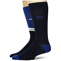BOSS Men's 2 Pack Cotton Blend Block Color Socks