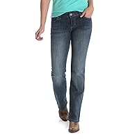 Womens Western Mid Rise Stretch Boot Cut Jeans