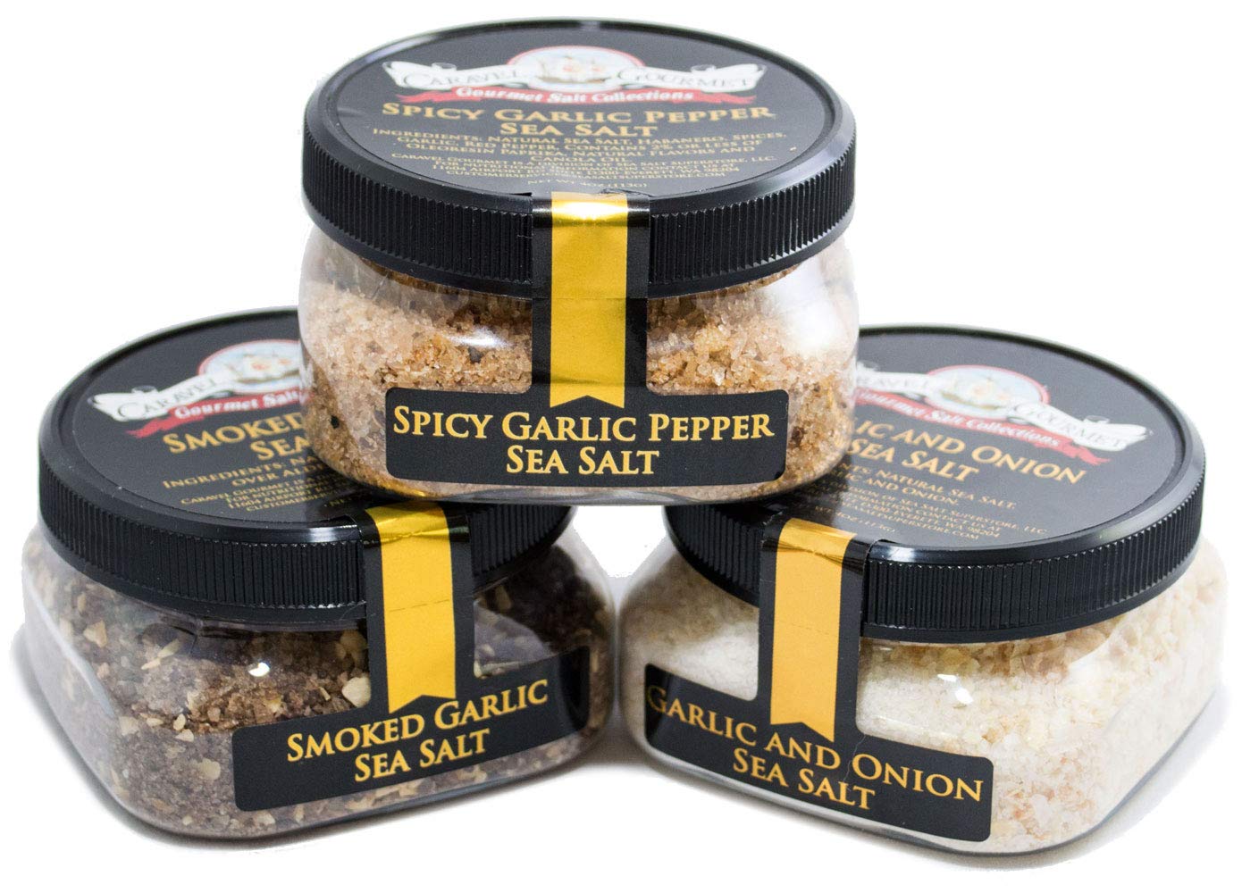Garlic Lover's Sea Salt 3-Pack: Garlic & Onion, Smoked Garlic, and Spicy Garlic Pepper - Gluten-Free, No MSG, Non-GMO - A Great Gift for a Food...