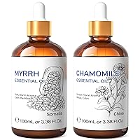 HIQILI Myrrh Essential Oil and Chamomile Essential Oil, 100% Pure Natural for Diffuser - 3.38 Fl Oz