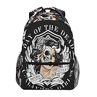 ALAZA Day of Dead Girl Black and White Travel Laptop Backpack Durable College School Backpack