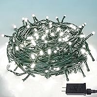 YIQU White 82FT 200 LED Christmas String Lights Outdoor/Indoor (Extendable Green Wire, Ultra-Bright with 8 Modes, UL Certified), Fairy String Lights for Xmas Tree Holiday Party Decoration, Cool White