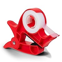 Wrap Buddies Wrapping Paper Clamps - 2 Gift Wrapping Paper Holder Clamps with Integrated Tape Dispensers, Simple Gift Wrap Table Clamps, Wrapping Paper Holder Clips and Tape Dispensers (Cherry Red)
