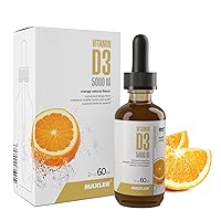 Vitamin D3 5000IU Drops - Vitamin D3 Liquid for Nervous System & Immune Support, Teeth & Joint Health - Vitamin D3 Cholecalciferol 5000 IU per 1 Serving - 120 Servings Orange Flavor
