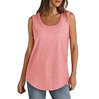 Womens Tank Tops Sleeveless Scoop Neck Loose Fit Summer Clothes