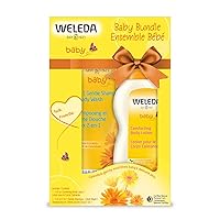 Baby Calendula Body Lotion and Shampoo-Body Wash Bundle, 6.8 Fluid Ounce (Pack of 2), Plant Rich Baby Care with Calendula and Sweet Almond Oil