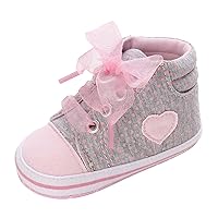 Casual Girl Shoes Children and Infants Toddler Shoes Spring and Autumn Girls Casual Shoes Light Flat Sole Solid Color High Top Warm and Comfortable Ribbon Bow Toddler Shoes Size 7 Girls