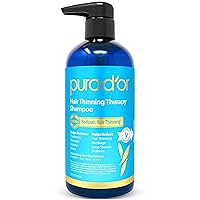 PURA D'OR 16 Oz Hair Thinning Therapy Biotin Shampoo - ORIGINAL Scent - CLINICALLY TESTED Proven Results, Herbal DHT Blocker Hair Thickening Products For Women & Men, Color Safe Routine Shampoo