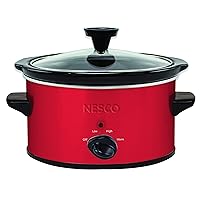 NESCO SC-150R, Oval Slower Cooker, Red, Ceramic, 1.5 quart, 120 watts