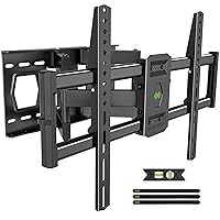 USX MOUNT Full Motion TV Wall Mount for 37-86 Inch Flat Screen LED TV up to 132 lbs, Dual Articulating Arms Swivel TV Mount, Tool-Free Tilt TV Bracket Max VESA 600x400mm, for 8/12/16 Inch Wood Studs