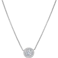 Fossil Women's Stainless Steel Necklace with Glitter Disc
