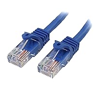 StarTech.com Cat5e Ethernet Cable5 ft - Blue - Patch Cable - Snagless Cat5e Cable - Short Network Cable - Ethernet Cord - Cat 5e Cable - 5ft