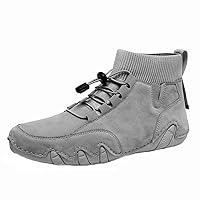 High top Men's Shoes Trendy Shoes European and American Autumn and Winter Season Octopus Men's Casual Leather Boots Korean Version Trendy Bean Shoes