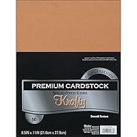 Darice GX220008 Coordination Value Cardstock, 8.5 by 11-Inch, Krafty, 50-Pack