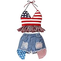 IBTOM CASTLE Newborn Infant Baby Boy My First 4th of July Outfit Suspender Shorts Cake Smash Party Photo Shoot Clothes Set