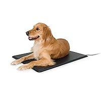 K&H Pet Products Heated Lectro-Kennel Outdoor Dog Pad, Waterproof Dog and Cat Heating Pad, Kennel Warming Mat, Pet Warmer for Outside Animals, Anti Chew Cord, Black Large 22.5 X 28.5 Inches