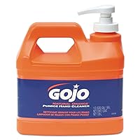 Gojo Natural Orange Pumice Hand Cleaner, Orange Citrus Scent, .5gal Pump Bottle, 4/Ct