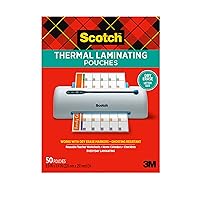 Scotch Dry Erase Thermal Laminating Pouches, 50-Pack, Works with Dry Erase Markers, Reuseable Worksheets, Calendars, Checklists, 8.9 x 11.4 Inches, Letter Size, Clear Professional Finish (TP3854-50DE)