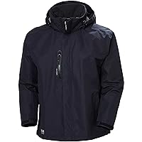 Helly Hansen Workwear Manchester Waterproof Shell Jackets for Men with High Collar and Detachable Hood, 3 Zippered Pockets