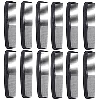12 Pieces Quality Pocket Hair Comb & Mustache Combs for Hairdressing Comb Heat Resistant Barber Comb (Black)