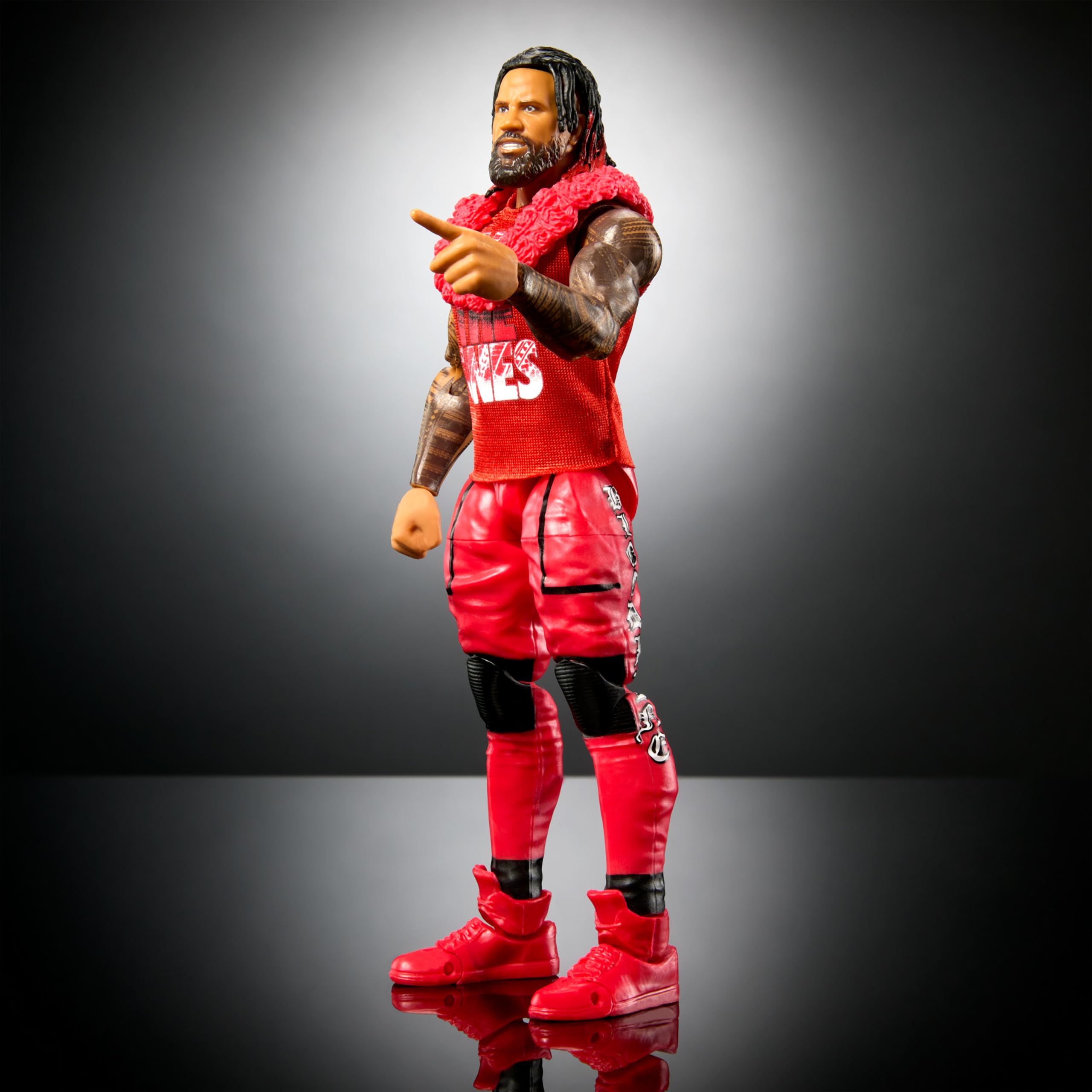 WWE Elite Action Figure & Accessories, 6-inch Collectible Jimmy USO with Articulation, Life-Like Look & Swappable Hands​