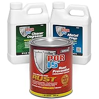 Semi-Gloss Black Stop Rust Undercoating System, 3 Products, 32 fluid ounces each