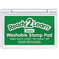 READY 2 LEARN Washable Stamp Pad - Green - Non-Toxic - Fade Resistant - Perfect for Scrapbooks, Posters and Cards